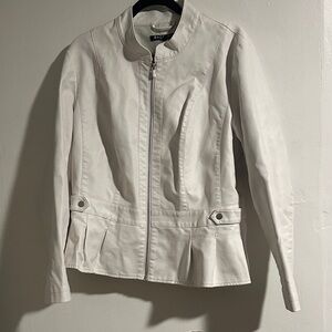 Women's White Vegan Leather Jacket